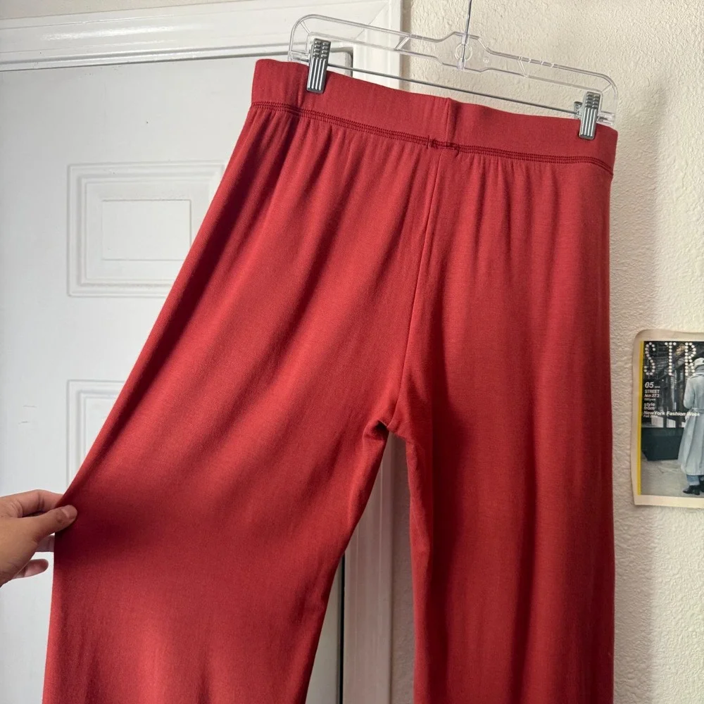 BLEUSALT rust orange wide leg soft pull on pants